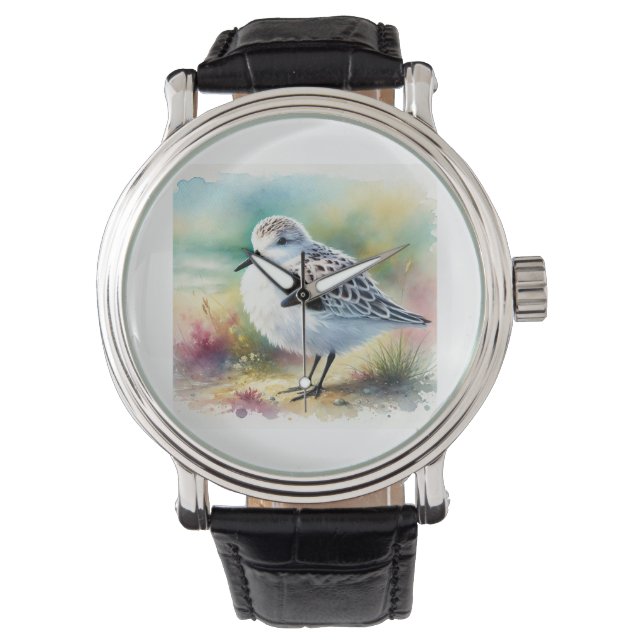 Sanderling Bird 200924AREF115 - Watercolor 腕時計 (正面)