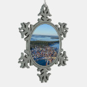 Sandhamnのストックホルムの多島海、スウェーデン スノーフレークピューターオーナメント (左)