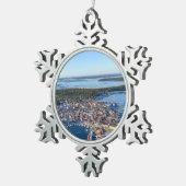 Sandhamnのストックホルムの多島海、スウェーデン スノーフレークピューターオーナメント (右)