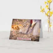 Sandhillのひな鳥は注意がほしいと思います カード (黄色い花)