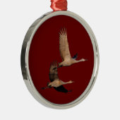 sandhillクレーンカップル メタルオーナメント (右)