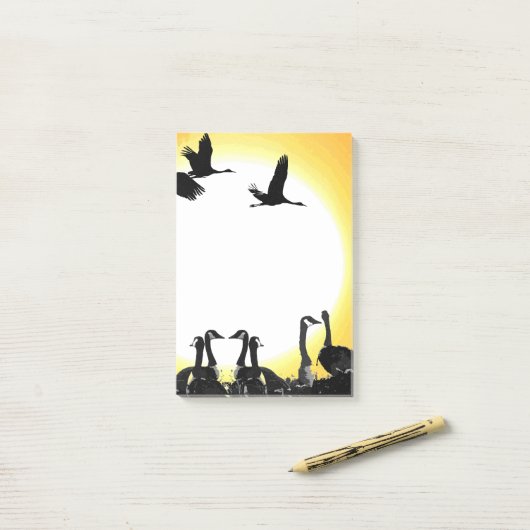 Sandhillクレーンガチョウの鳥の野性生物のポスト・イット ポストイット (デスク上)