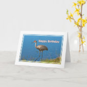 Sandhillクレーンバースデー・カード カード (黄色い花)