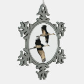 Sandhillクレーン鳥の雪片のオーナメント スノーフレークピューターオーナメント (左)