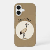 Sandhill Crane Logo iPhone 16ケース (裏面)