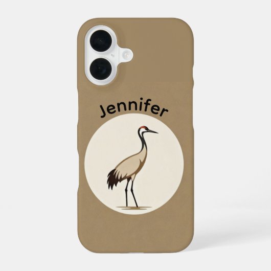Sandhill Crane Logo iPhone 16ケース (裏面)