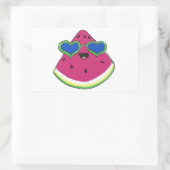 Sandía con gafas de sol 長方形シール (バッグ)