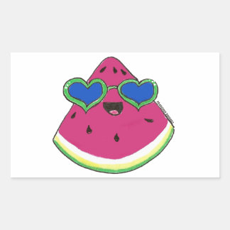 Sandía con gafas de sol 長方形シール