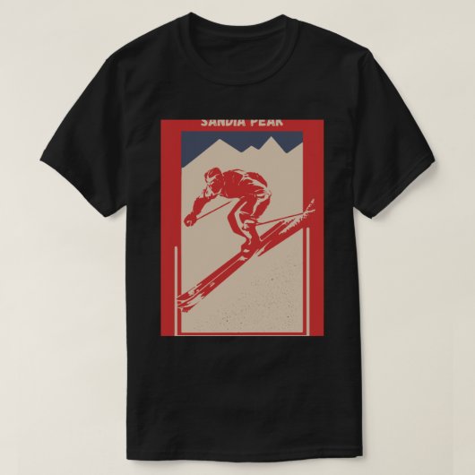 Sandia Peak in Albuquerque，ニューメキシコ，サンディアモー Tシャツ (デザイン正面)