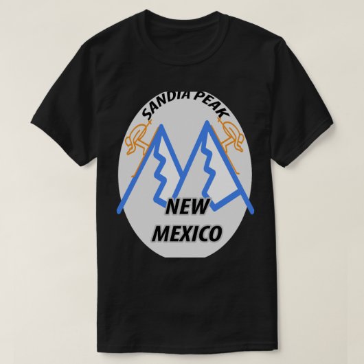 SANDIA PEAK New Mexico circleでのスキー Tシャツ (デザイン正面)