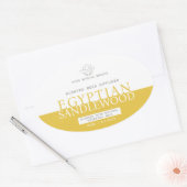 Sandlewood yellow reed diffuser oval product label 楕円形シール (封筒)