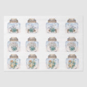 Sandpipers Flowers Shells Jar Decoupage Paper 薄葉紙 (正面)