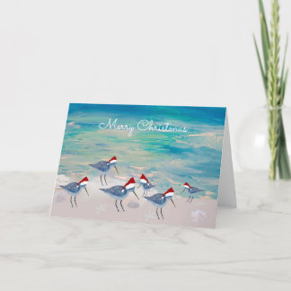 Sandpippers Christmas coastal Holiday greeting. シーズンカード