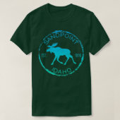 Sandpoint Idaho Weathered Moose Lover Design Souve Tシャツ (デザイン正面)
