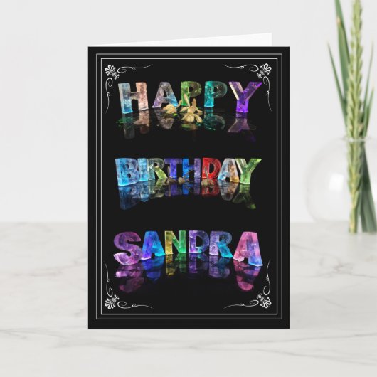 Sandra – ライトのグリーティングカードの名前（写真） カード (正面)