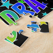 "SANDRA"名、おもしろい"ハッピーバースデー" ジグソーパズル (側面)