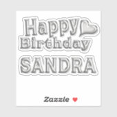 Sandra Happy Birthday silver Aufkleber Sticker シール (シート)