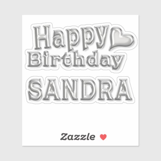 Sandra Happy Birthday silver Aufkleber Sticker シール (シート)