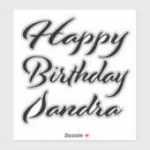 Sandra Name Vorname black Sticker Geburtstag シール (シート)