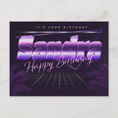 Sandra Name Vorname lila Postkarte Geburtstag ポストカード (正面)