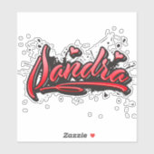 Sandra red Heart Graffiti Aufkleber Sticker シール (シート)