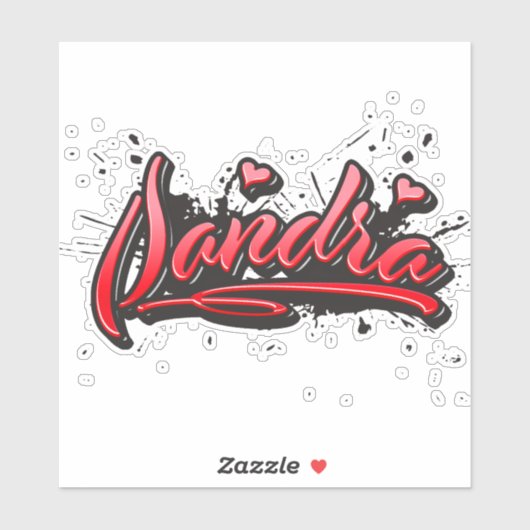 Sandra red Heart Graffiti Aufkleber Sticker シール (シート)