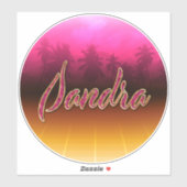 Sandra Vorname Name golden pink Aufkleber Sticker シール (シート)