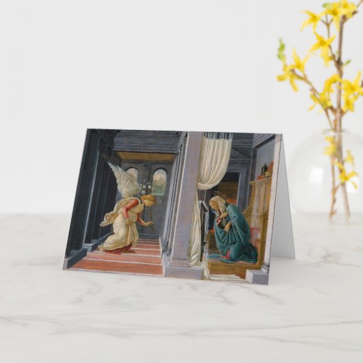 Sandro Botticelliによる受胎告知 カード (黄色い花)