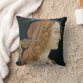 Sandro Botticelli – 女性の理想的なポートレート クッション (ブランケット)