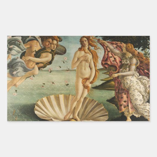 Sandro Botticelli – 金星の誕生 長方形シール (正面)