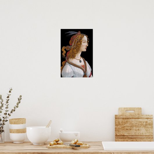 Sandro Botticelli - Portrait of Simonetta Vespucci ポスター (キッチン)