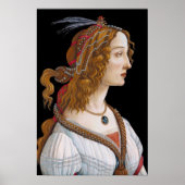 Sandro Botticelli - Portrait of Simonetta Vespucci ポスター (正面)