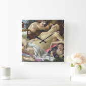 Sandro Botticelli - Venus and Mars, right side スクエア壁時計 (ホーム)