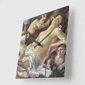Sandro Botticelli - Venus and Mars, right side スクエア壁時計 (傾斜)