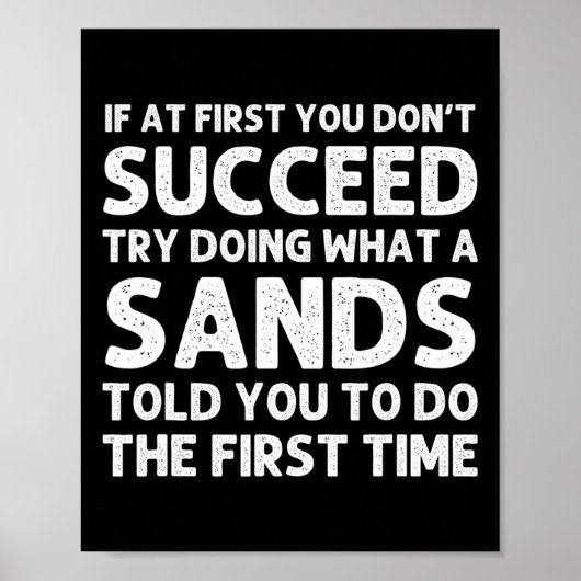 Sands Funny Surname Family Tree Birthday Reunion I ポスター (正面)