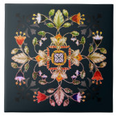 Sandstone Bar Coaster - Fiori Dark タイル (正面)