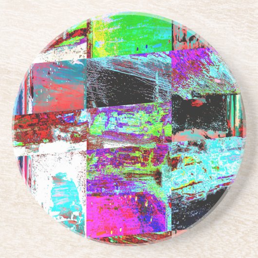 Sandstone Coaster – Abstract Grid コースター (正面)