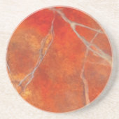 Sandstone Coaster with red hot marble art design コースター (正面)