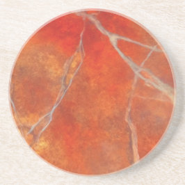 Sandstone Coaster with red hot marble art design コースター