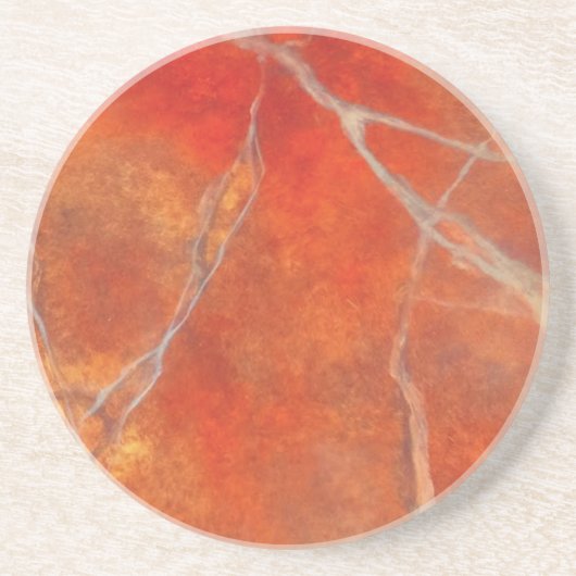 Sandstone Coaster with red hot marble art design コースター (正面)