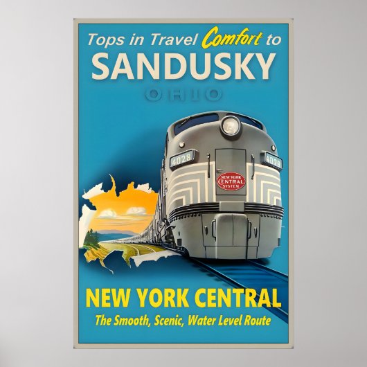 Sandusky Ohio New York Central Railroad Tops in ポスター (正面)