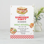 Sandwich Birthday Party Invitation 招待状 (スタンド正面)