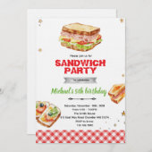Sandwich Birthday Party Invitation 招待状 (正面/裏面)