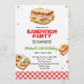 Sandwich Birthday Party Invitation 招待状 (正面)