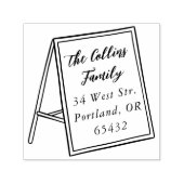 Sandwich Board Sign Family Name & Return Address セルフインキングスタンプ (デザイン)