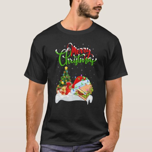 Sandwich Food  Xmas Decoration Santa Sandwich Chri Tシャツ (正面)