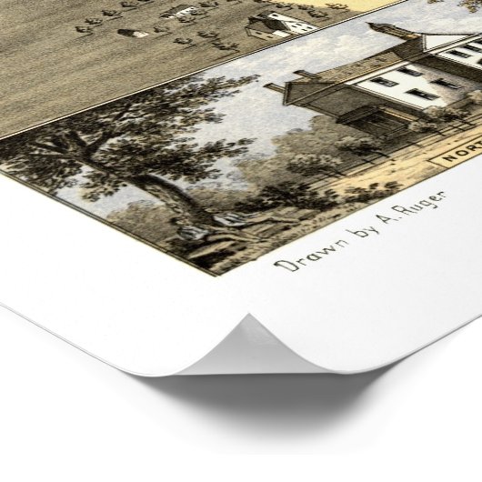 Sandwich, IL Panoramic Map - 1869 ポスター (角)