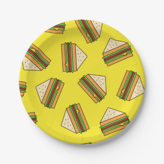 Sandwich Seamless Pattern | Sandwich Puns| Sandwic ペーパープレート