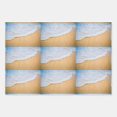 Sandyビーチと泡状サーフパターン ラッピングペーパーシート (正面)