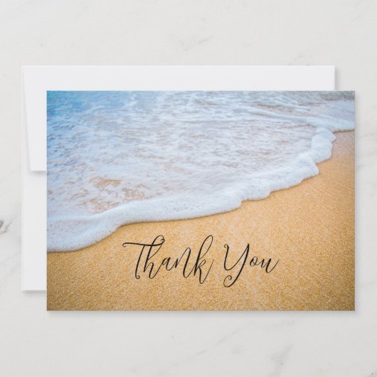 SandyビーチとFoamy Surf写真 サンキューカード (正面)